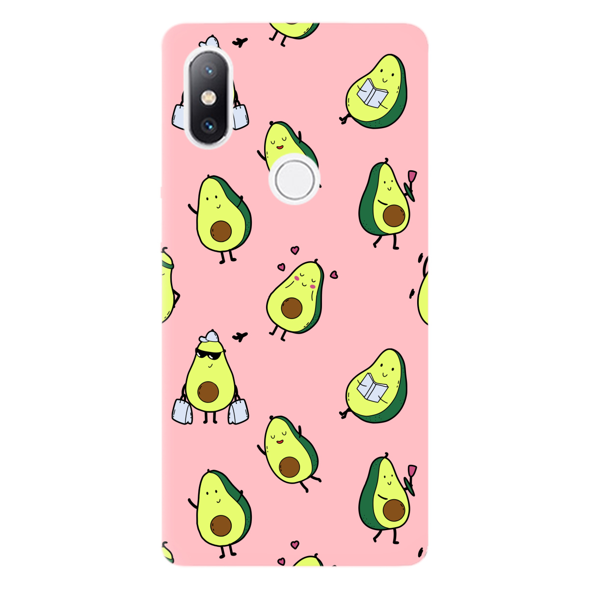 Чехол для Xiaomi Mi Mix 2S нежно-розовый матовый soft touch Cute avocado - фото 1