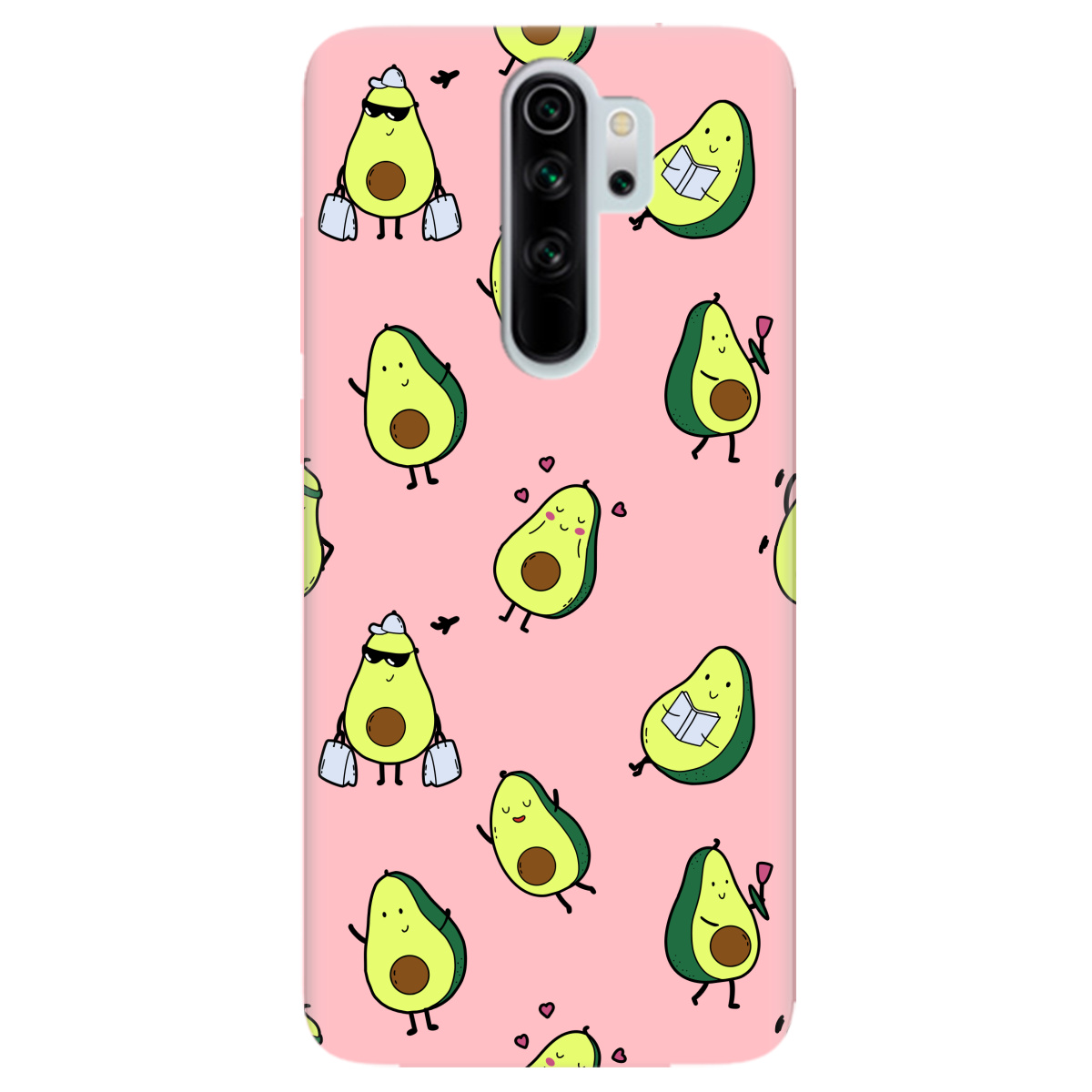 Чехол для Xiaomi Redmi Note 8 Pro нежно-розовый матовый soft touch Cute avocado - фото 1