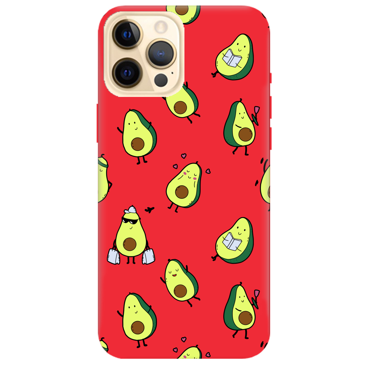 Чехол для Apple iPhone 12 Pro ярко-красный матовый soft touch Cute avocado - фото 1