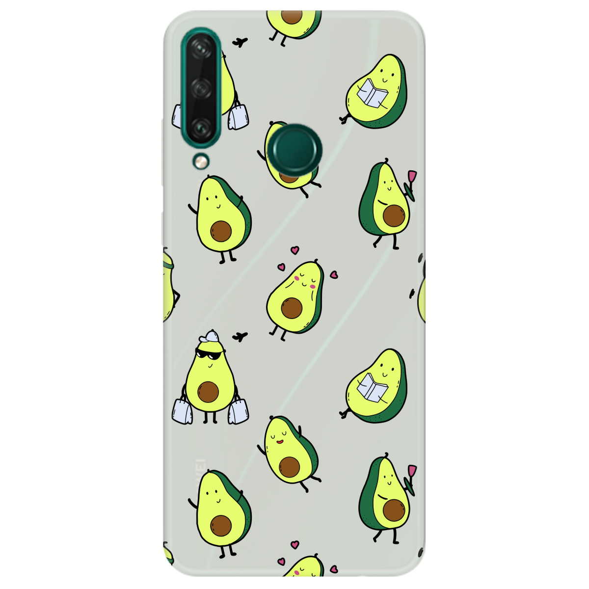 Чехол для Huawei Y6p полупрозрачный матовый soft touch Cute avocado - фото 1