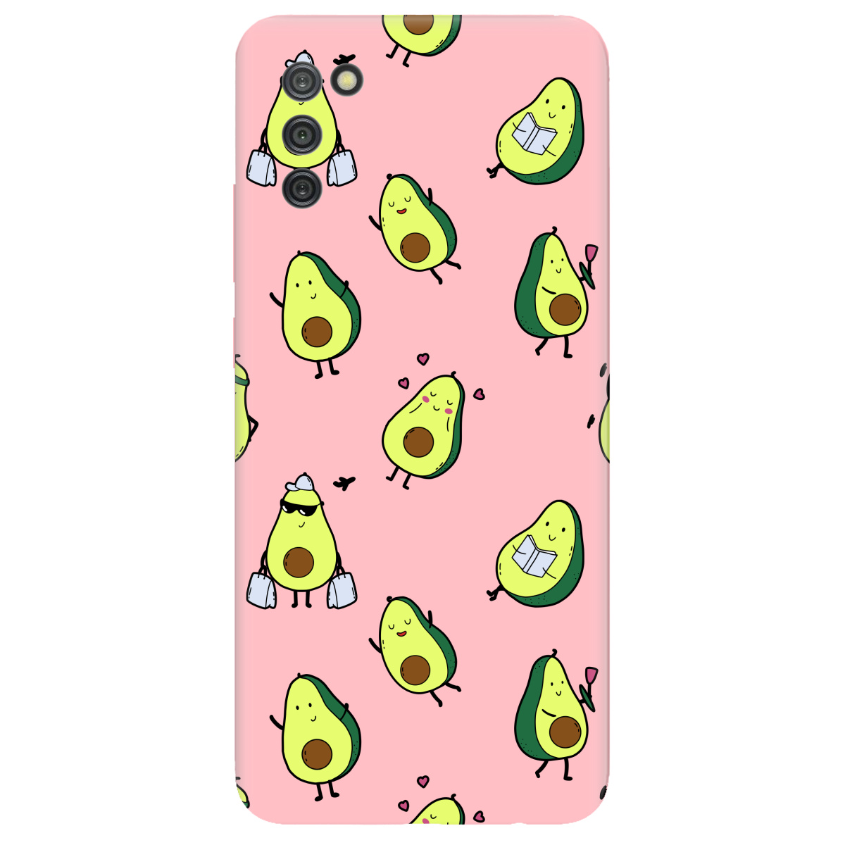 Чохол для Samsung Galaxy A02s ніжно-рожевий матовий soft touch Cute avocado - фото 1