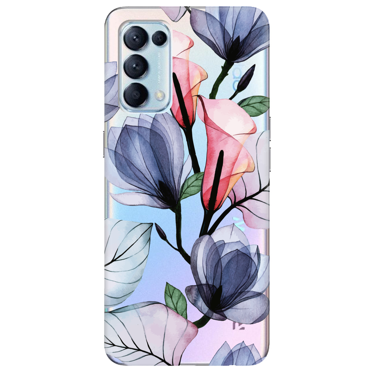 Чехол для Oppo Reno 5 4G Tropical flowers - фото 1