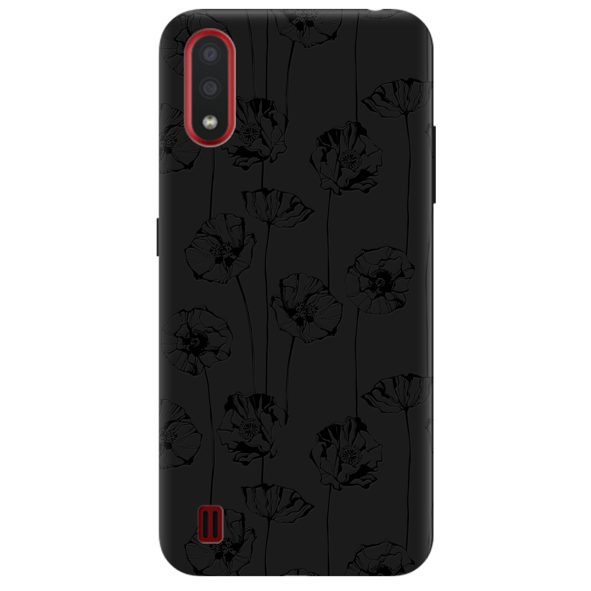 Чехол для Samsung Galaxy А01 черный матовый soft touch Mallow - фото 1