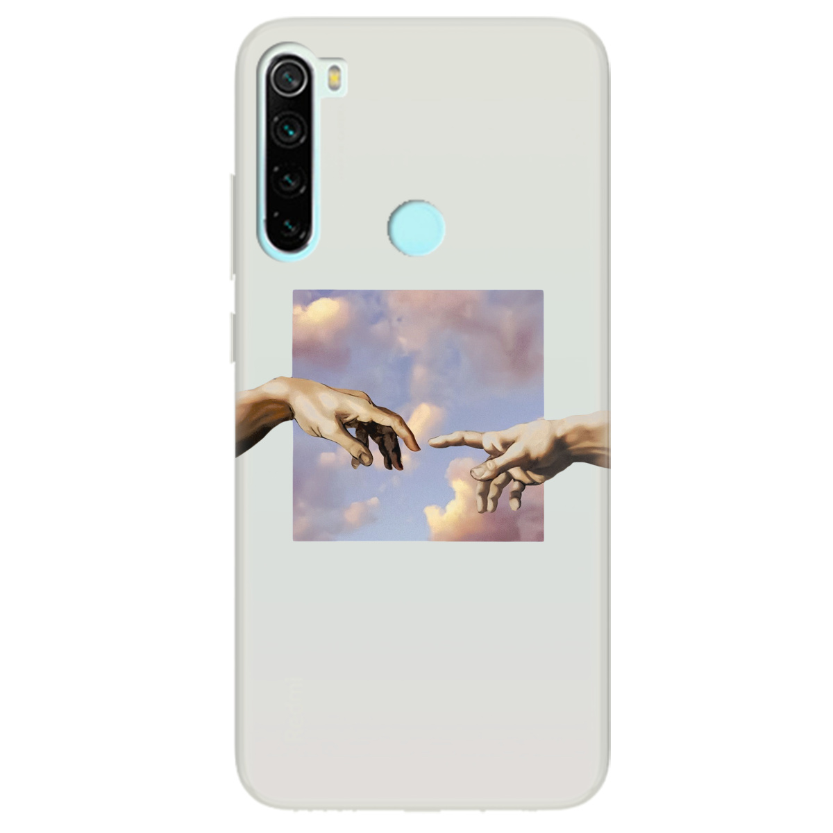 Чехол для Xiaomi Redmi Note 8 полупрозрачный матовый soft touch Hands - фото 1