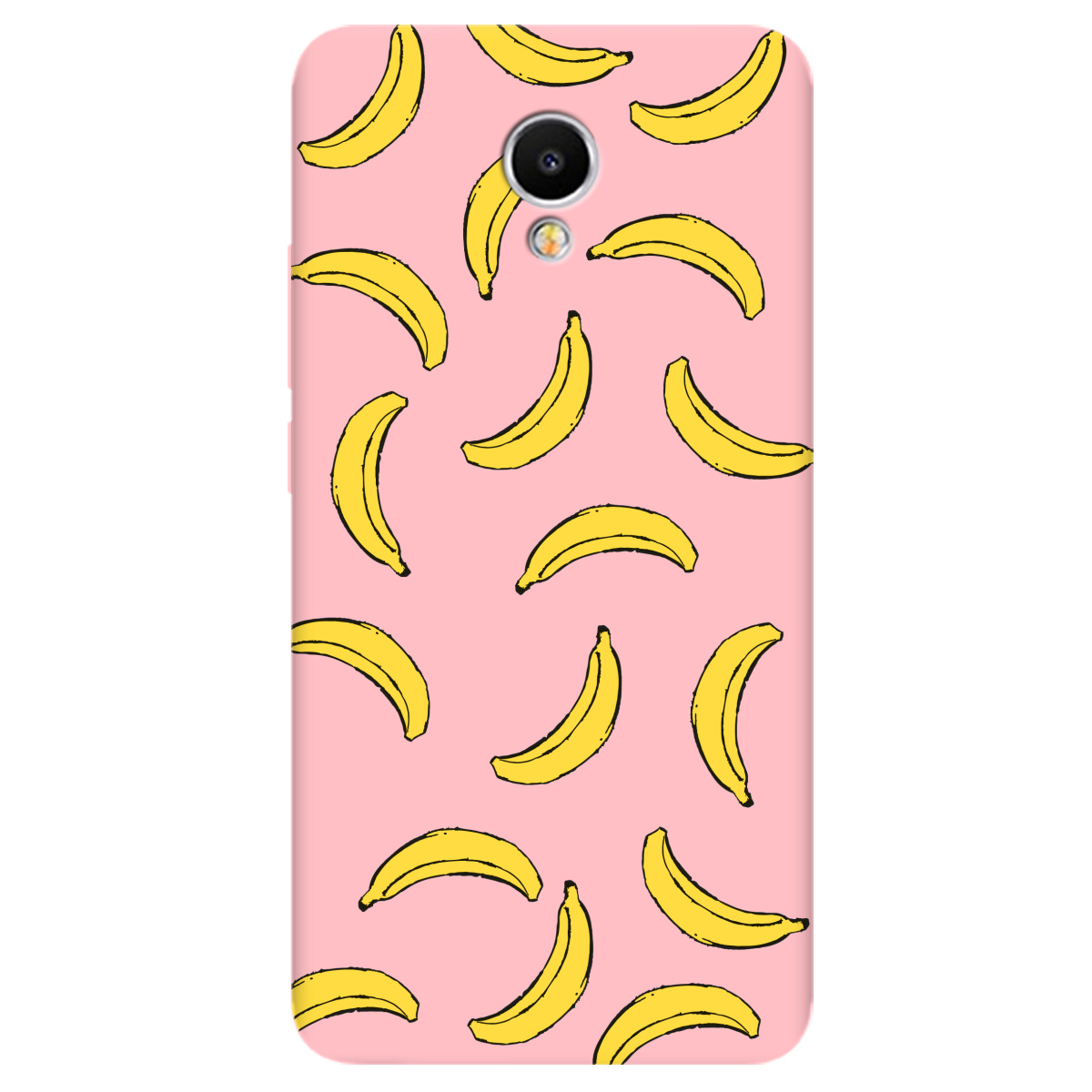 Чехол для Meizu M5 Note нежно-розовый матовый soft touch Banana paradise - фото 1