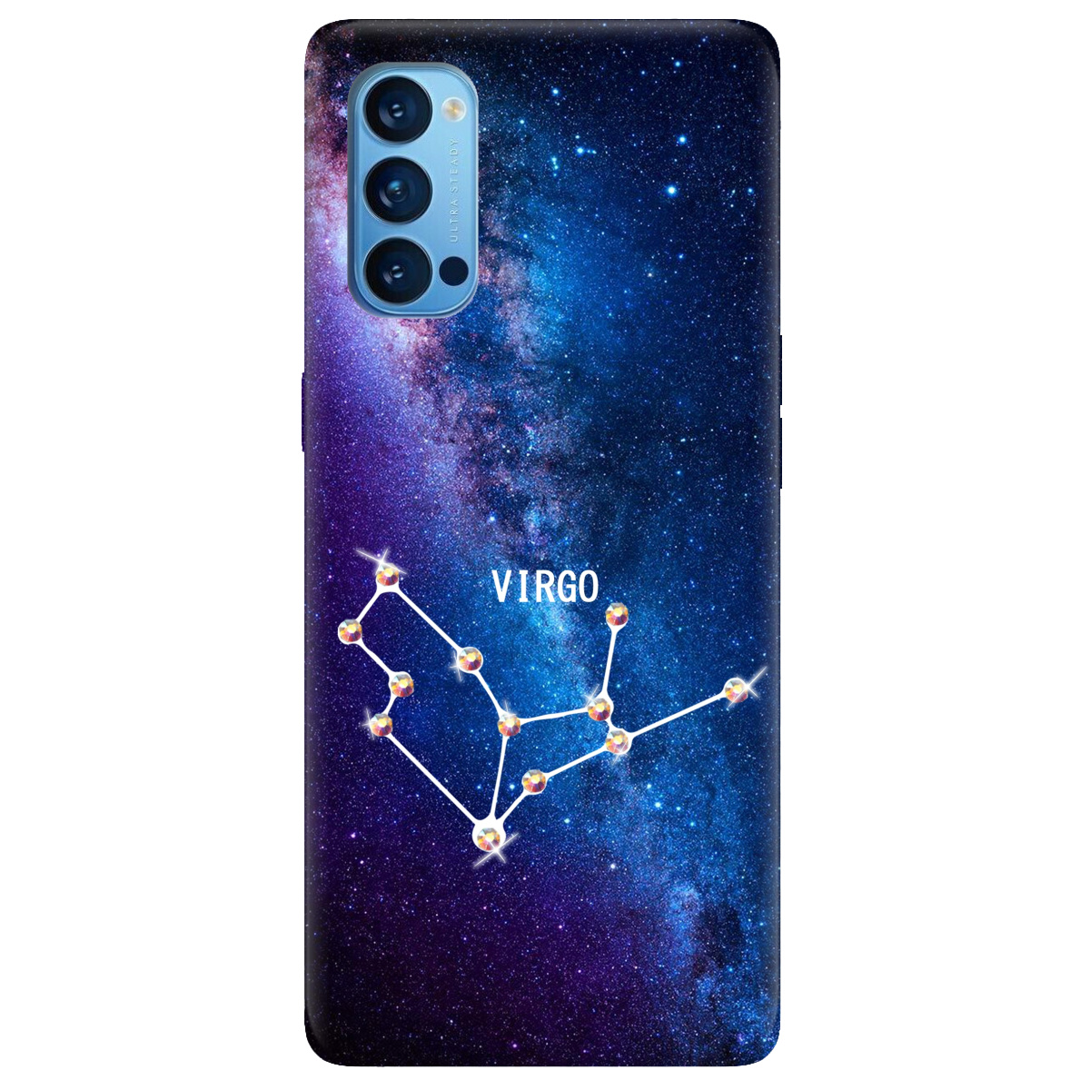 Чехол для Oppo Reno 4 Pro 5G Virgo (Дева) со стразами - фото 1