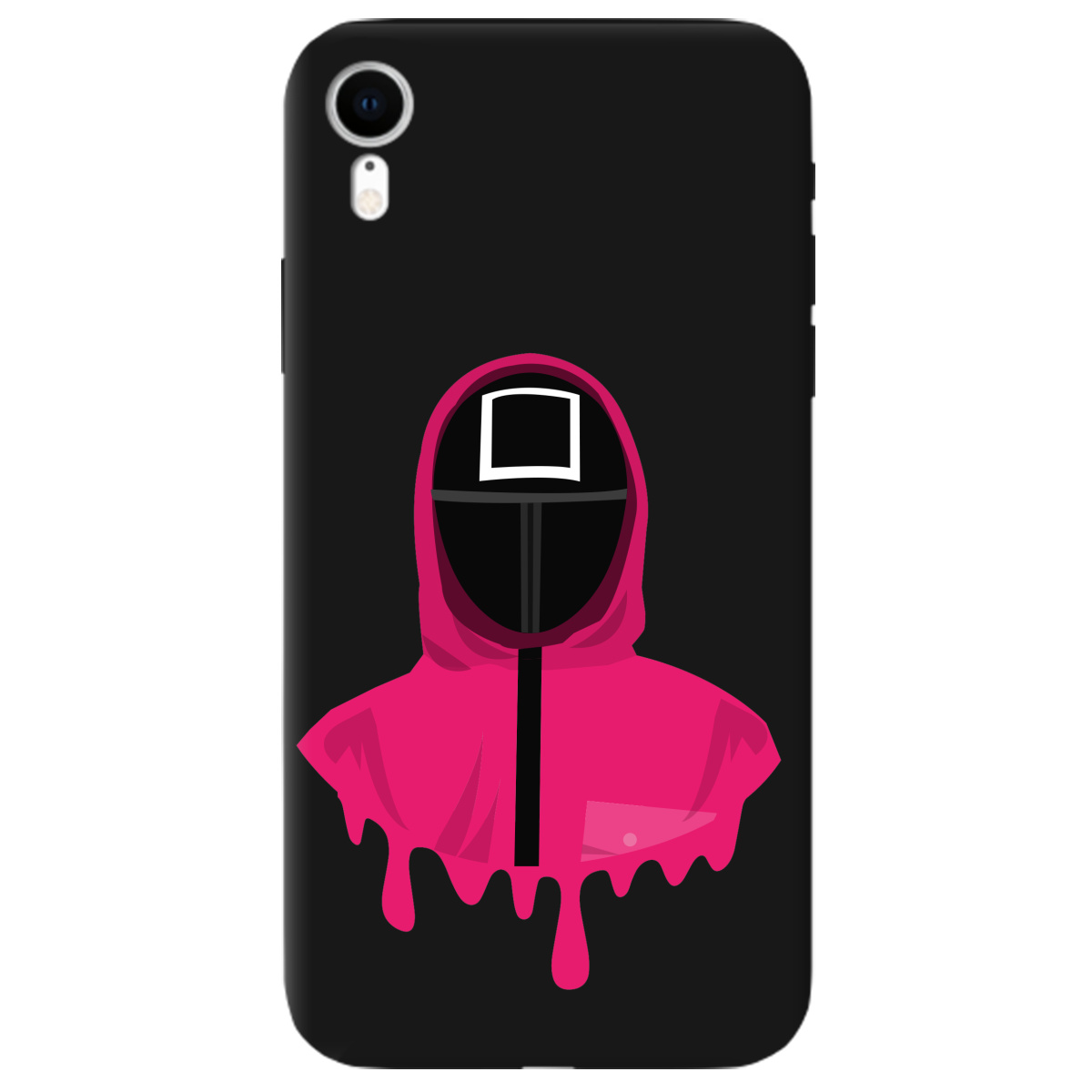 Чехол для Apple iPhone XR черный матовый soft touch Игра в кальмара - фото 1