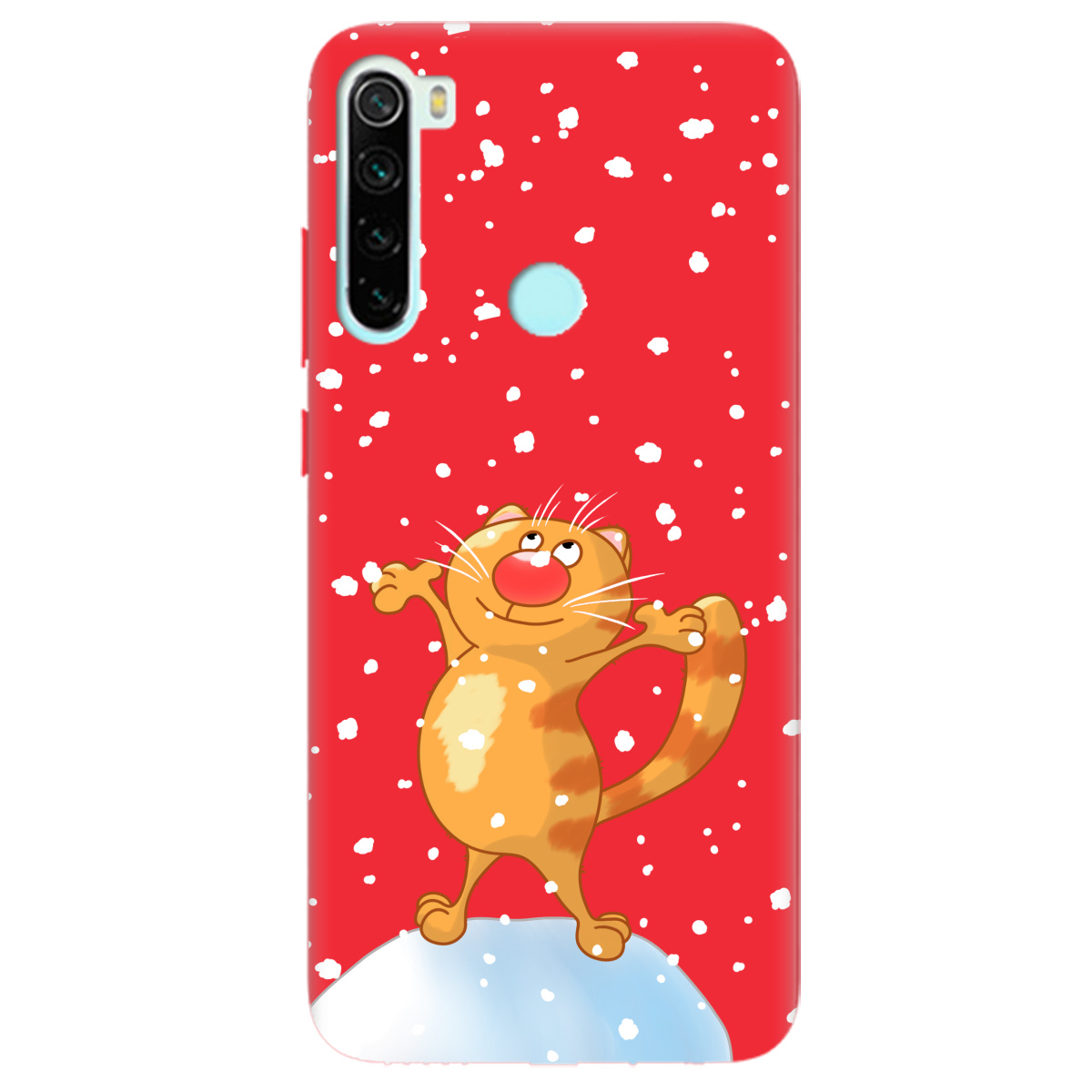 Чехол для Xiaomi Redmi Note 8 ярко-красный матовый soft touch By Happy - фото 1