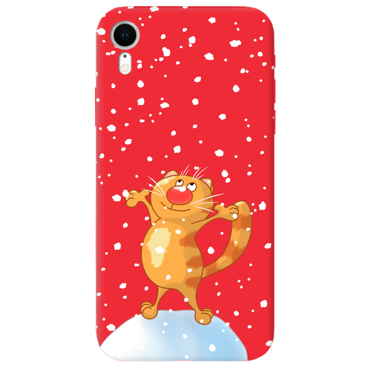 Чехол для Apple iPhone XR ярко-красный матовый soft touch By Happy - фото 1