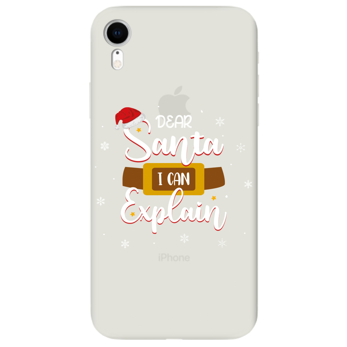 Чехол для Apple iPhone XR полупрозрачный матовый soft touch Dear Santa - фото 1