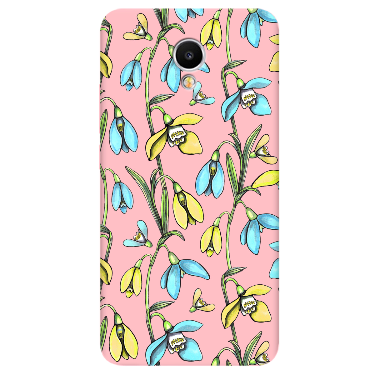 Чохол для Meizu M5 Note ніжно-рожевий матовий soft touch Проліски - фото 1