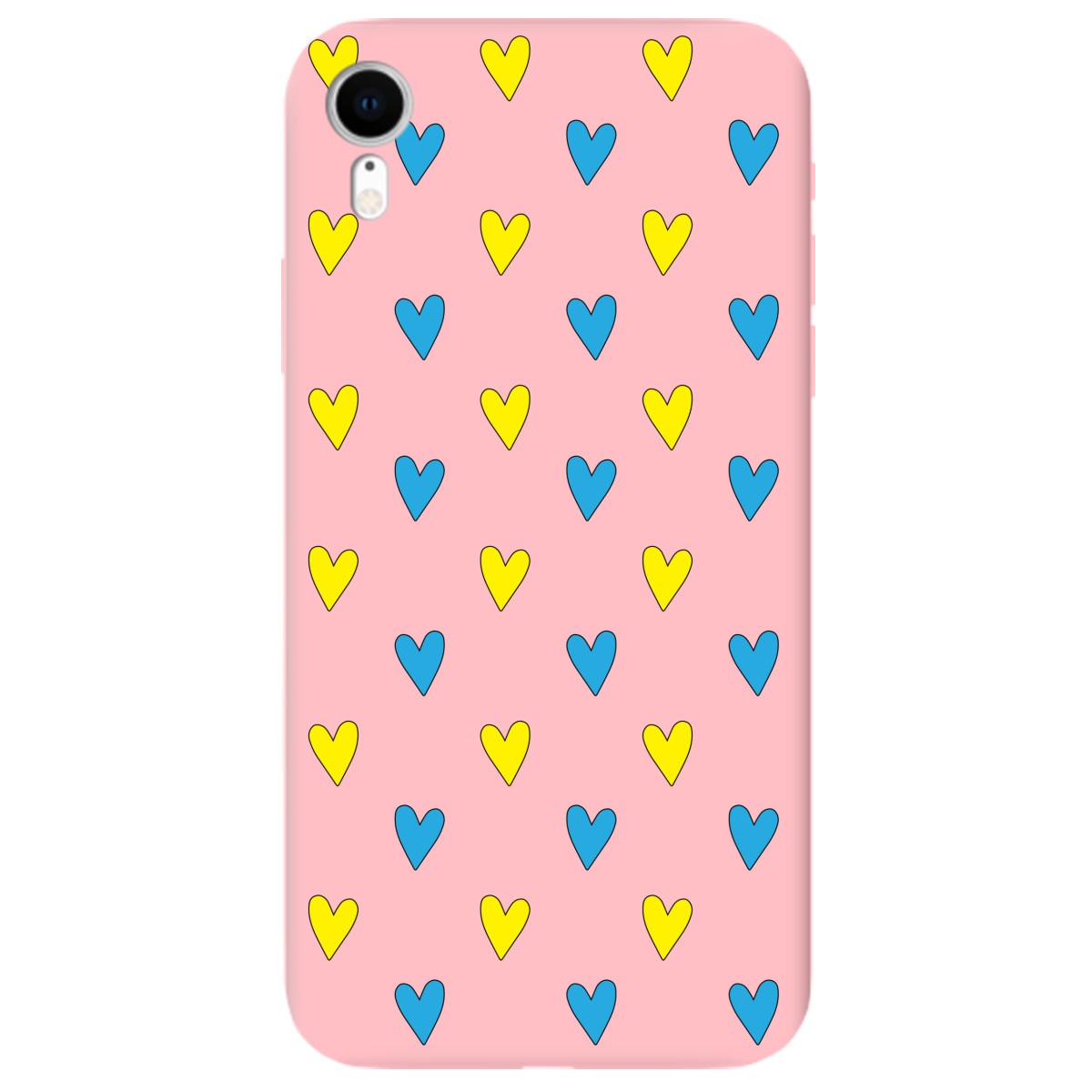 Чохол для Apple iPhone XR ніжно-рожевий матовий soft touch Серденько - фото 1