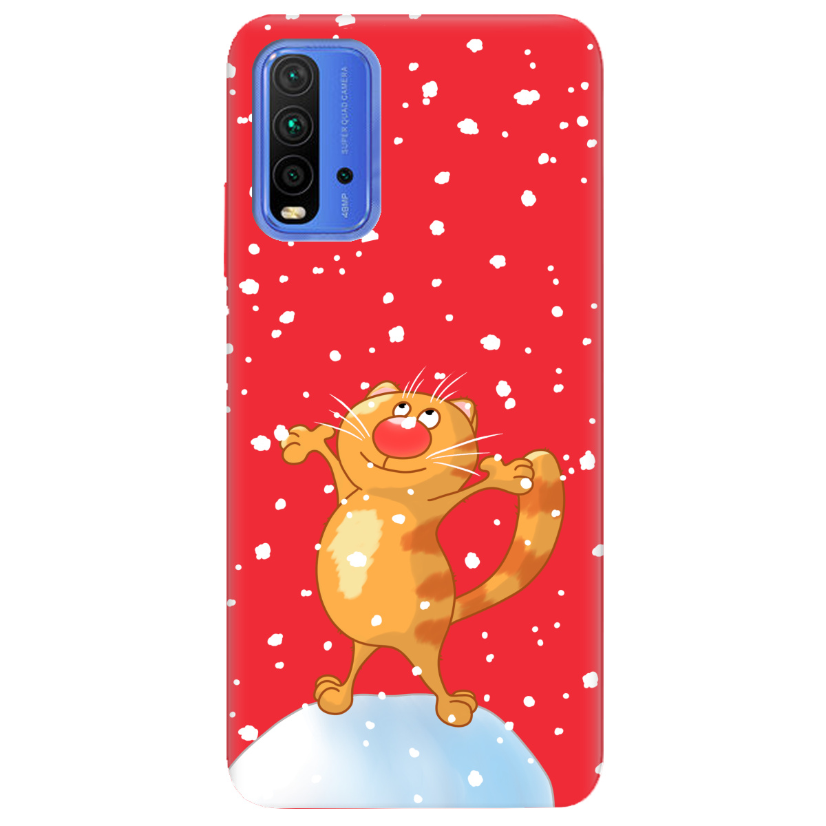 Чехол для Xiaomi Redmi 9 Power ярко-красный матовый soft touch By Happy - фото 1