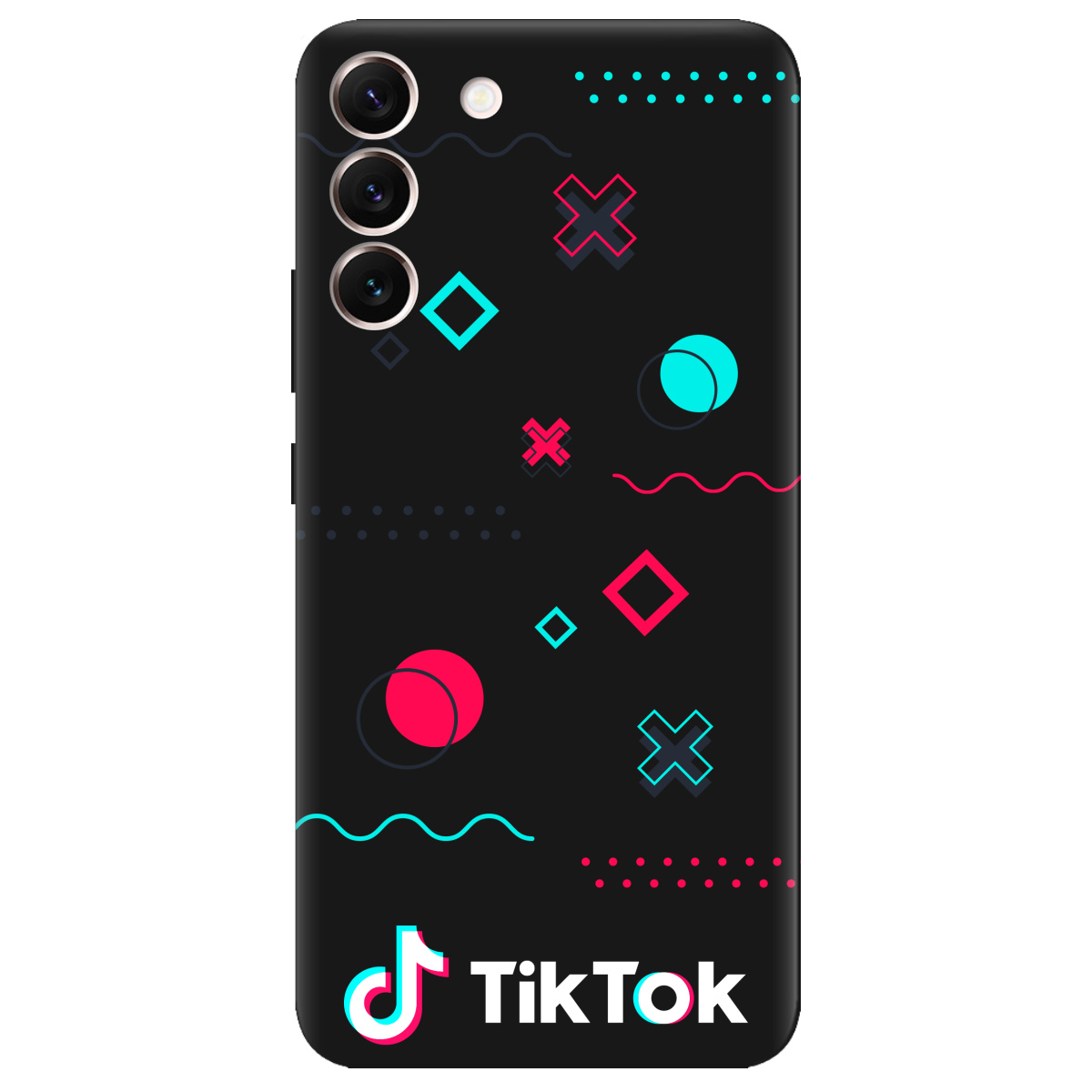 Чохол для Samsung Galaxy S22 чорний матовий soft touch TikTok - фото 1