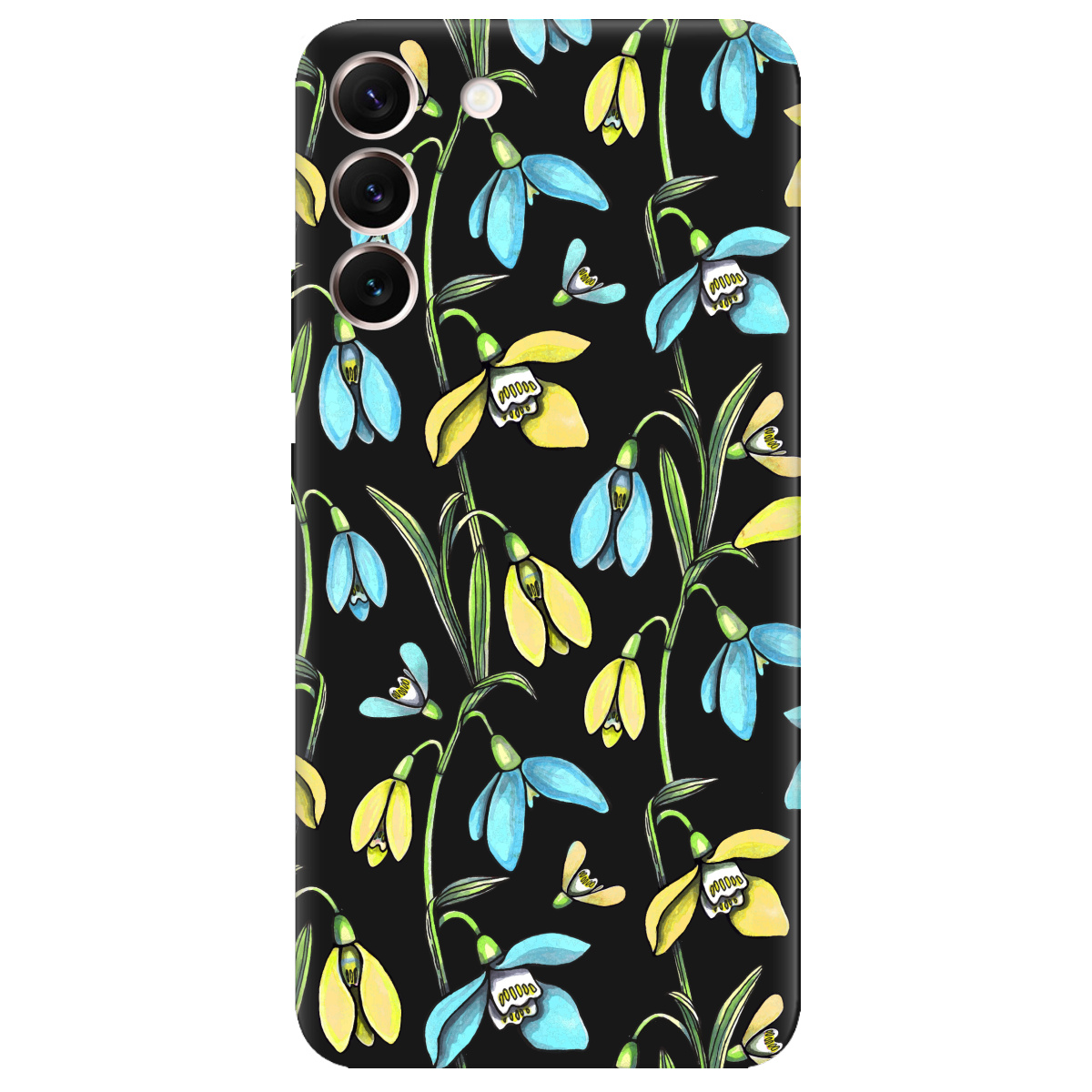 Чехол для Samsung Galaxy S22 черный матовый soft touch Проліски - фото 1