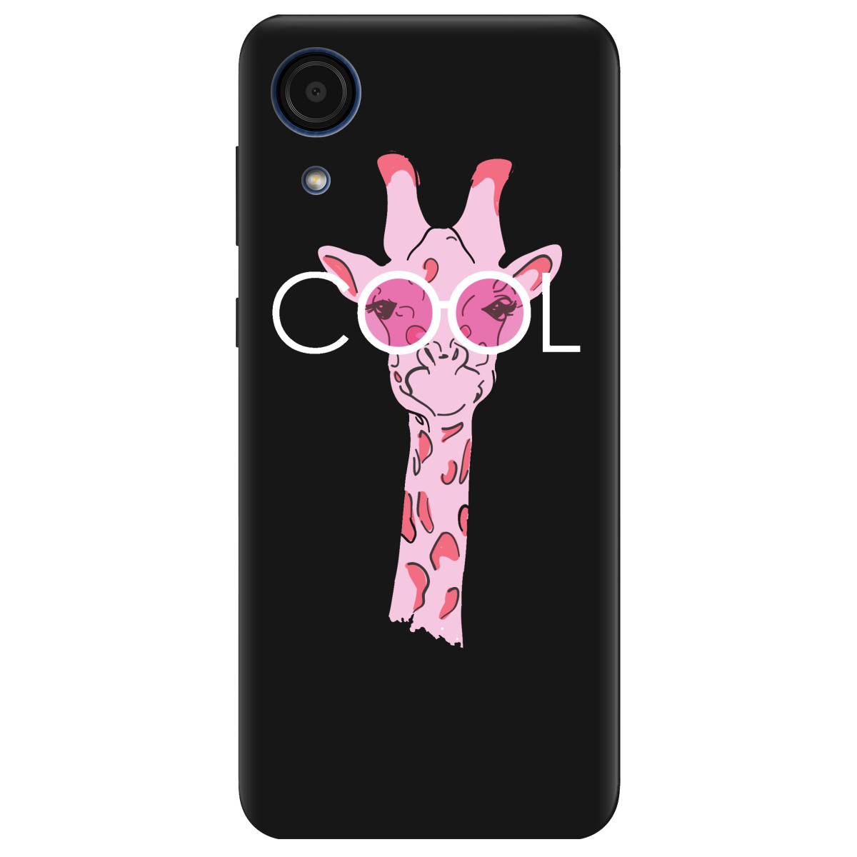 Чехол для Samsung Galaxy А03 Core черный матовый soft touch Cool giraffe - фото 1