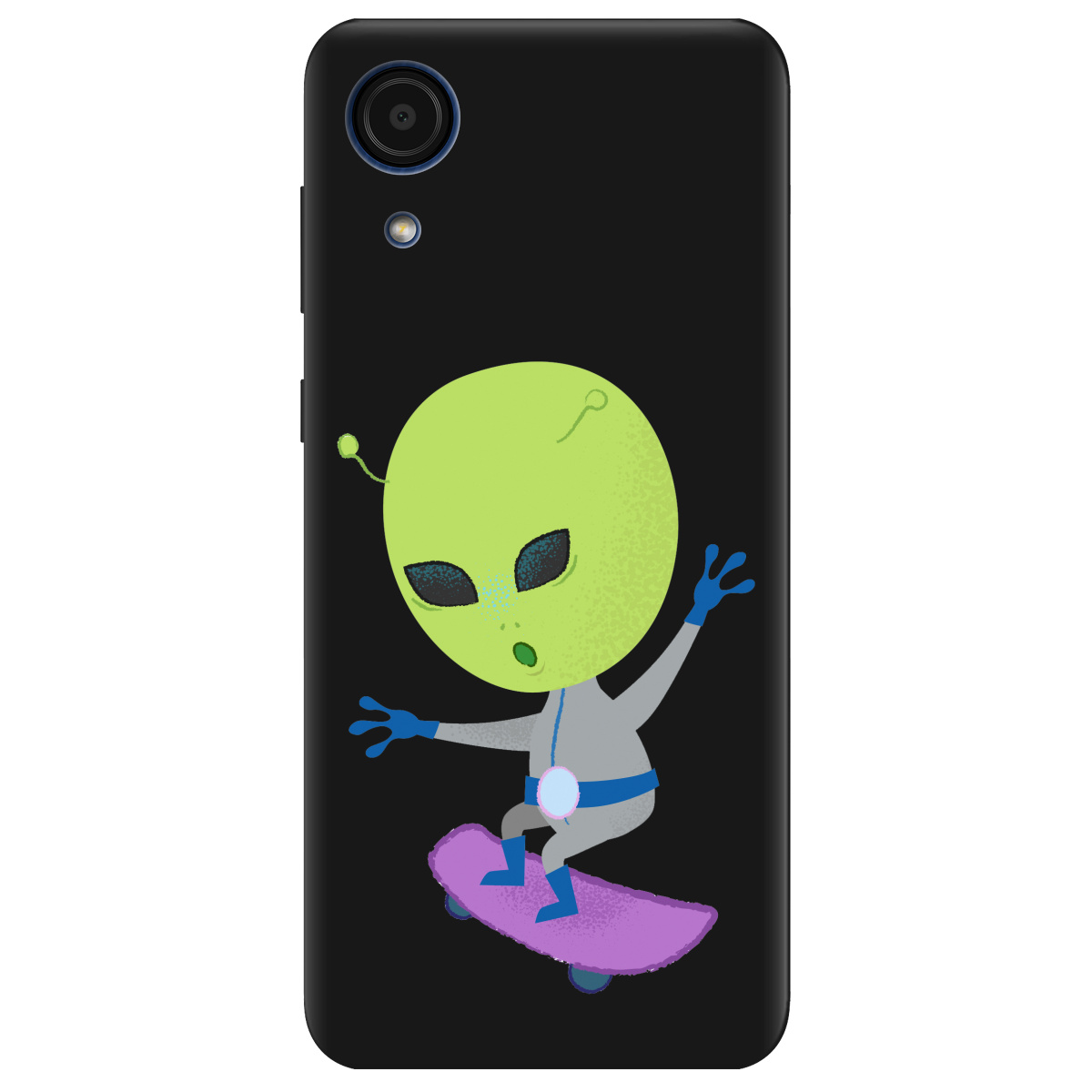 Чехол для Samsung Galaxy А03 Core черный матовый soft touch Alien - фото 1