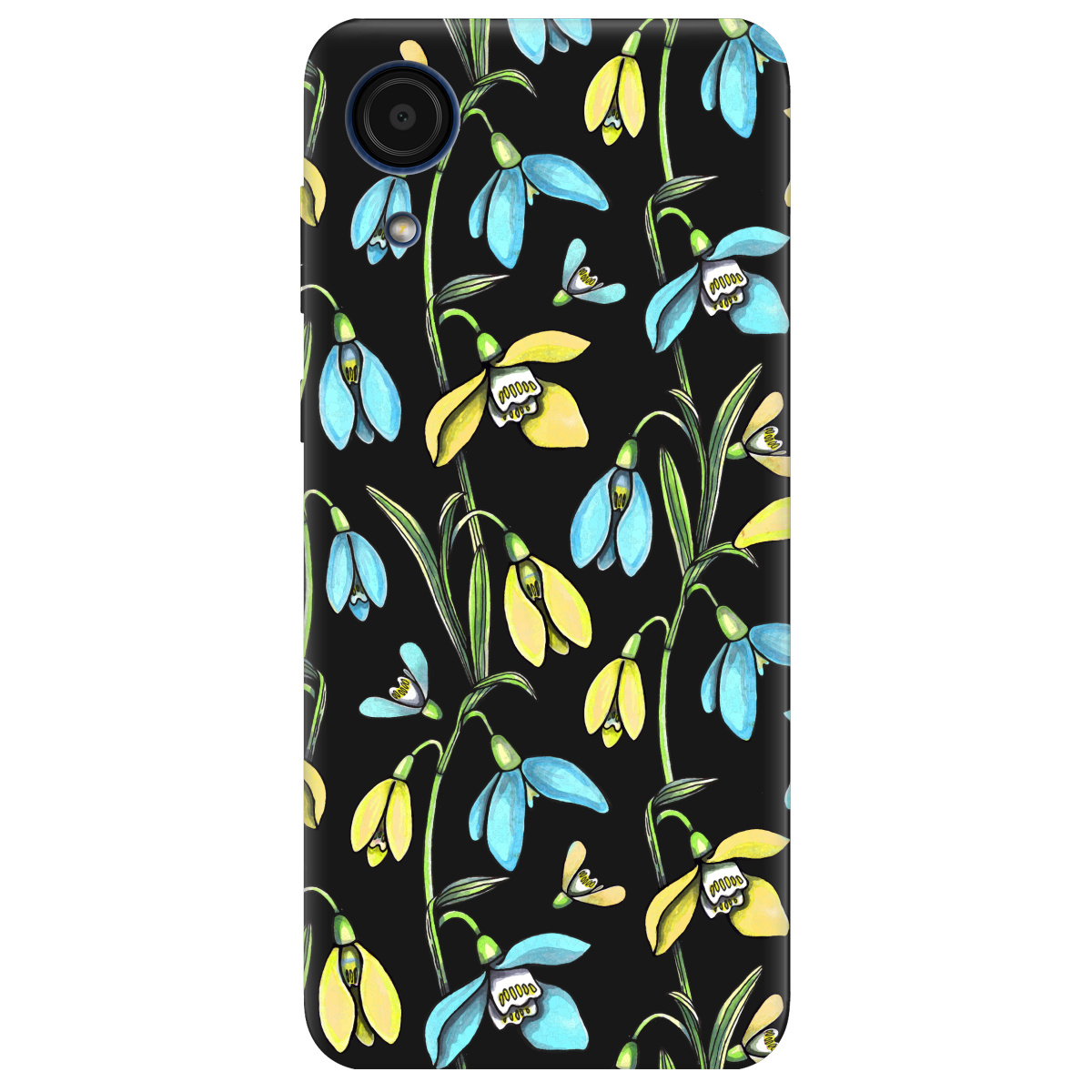 Чехол для Samsung Galaxy А03 Core черный матовый soft touch Проліски - фото 1