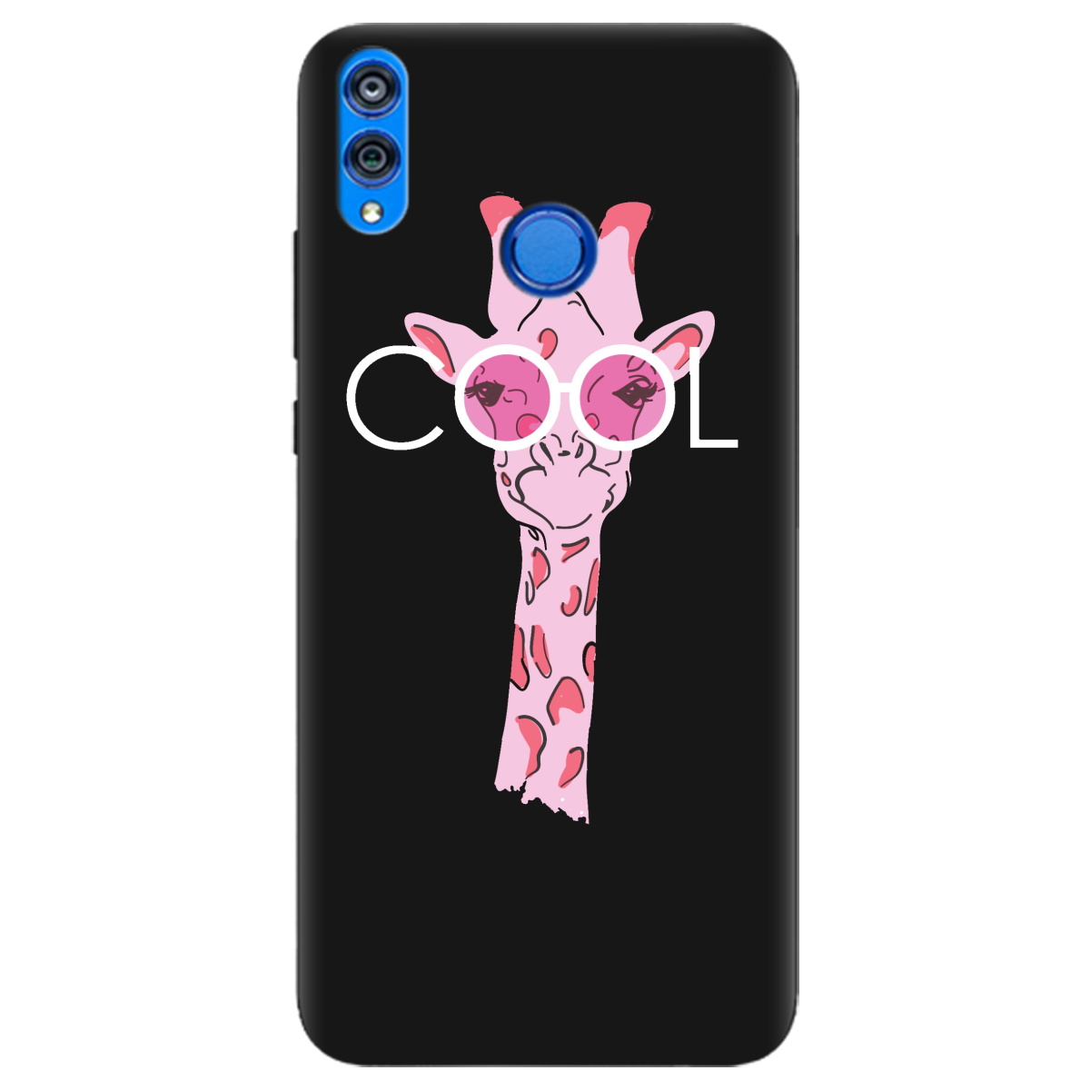 Чехол для Huawei Honor 8x черный матовый soft touch Cool giraffe - фото 1