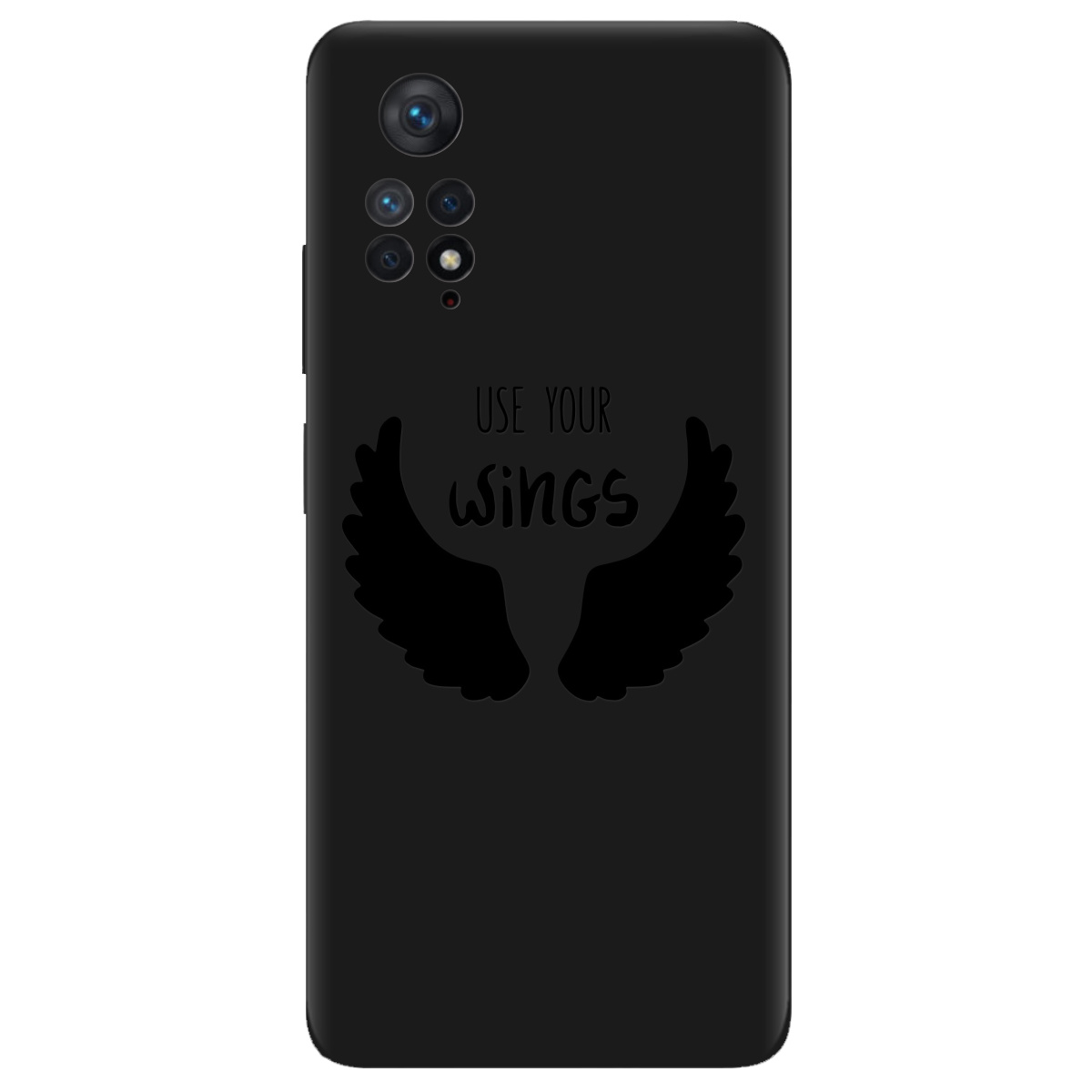 Чехол для Xiaomi Redmi Note 11 Pro черный матовый soft touch Wings - фото 1
