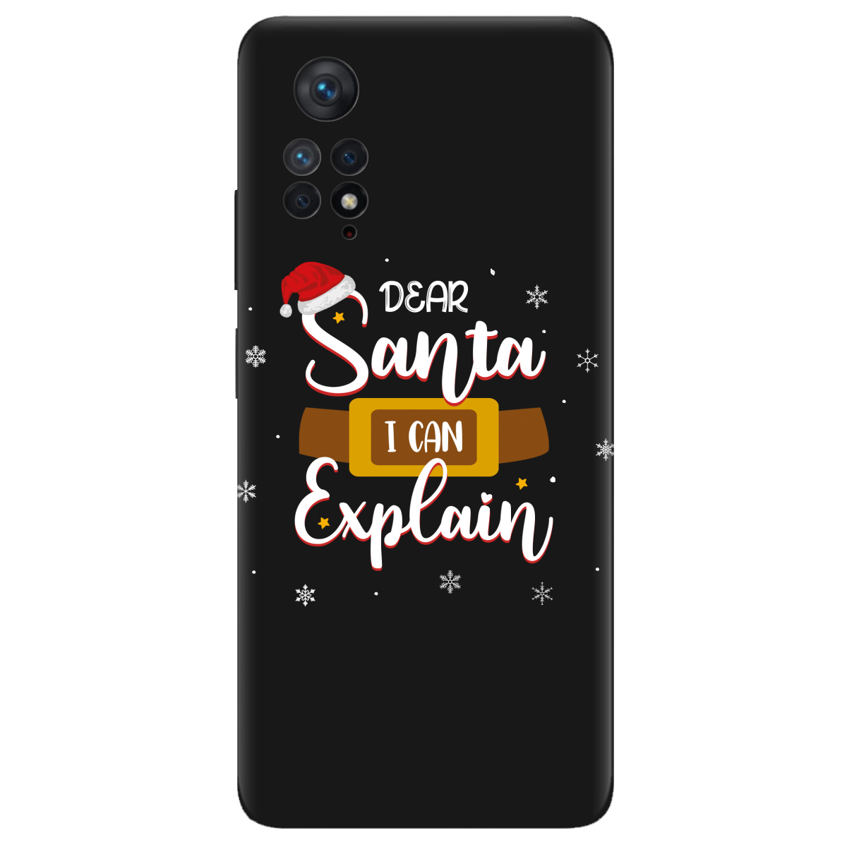 Чехол для Xiaomi Redmi Note 11 Pro черный матовый soft touch Dear Santa - фото 1