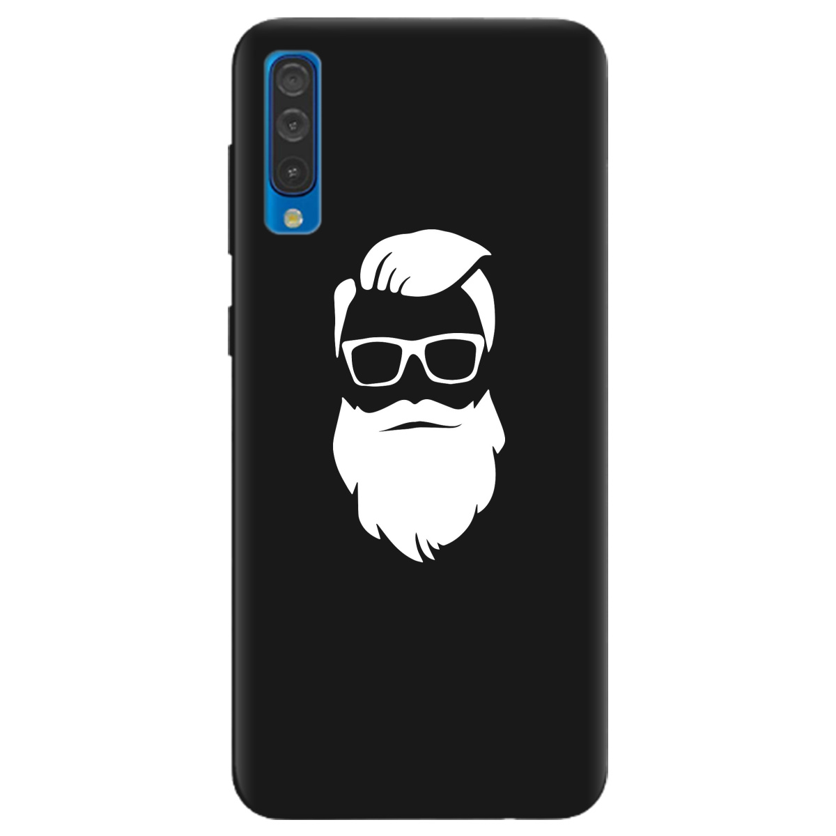 Чехол для Samsung Galaxy A30s черный матовый soft touch Beard - фото 1