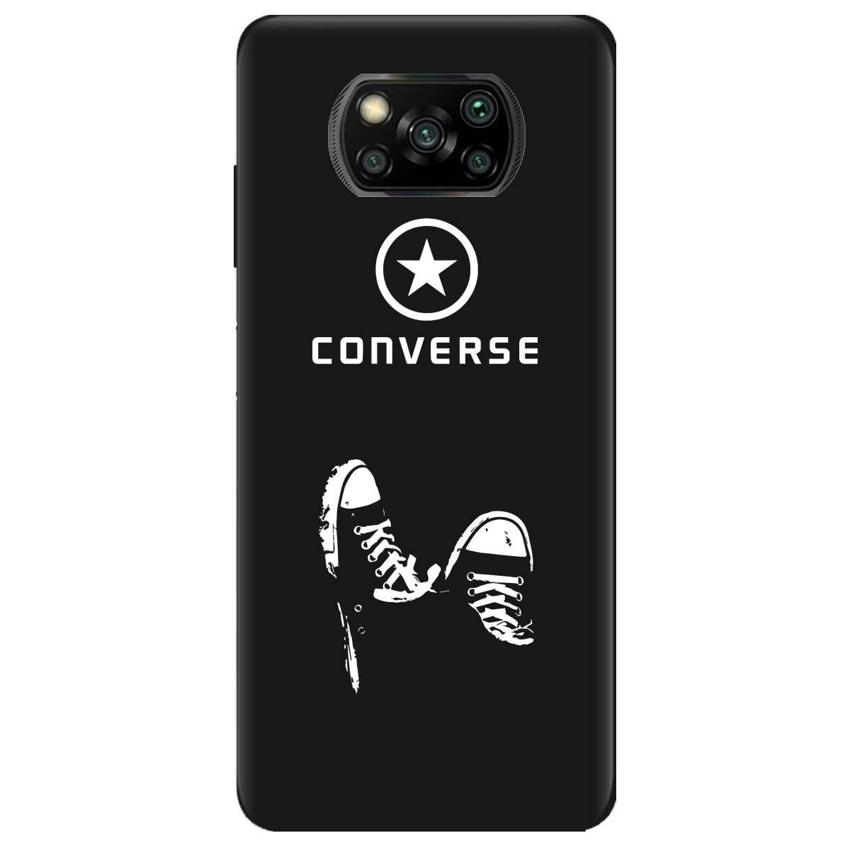 Чехол для Xiaomi Poco X3 черный матовый soft touch Converse - фото 1