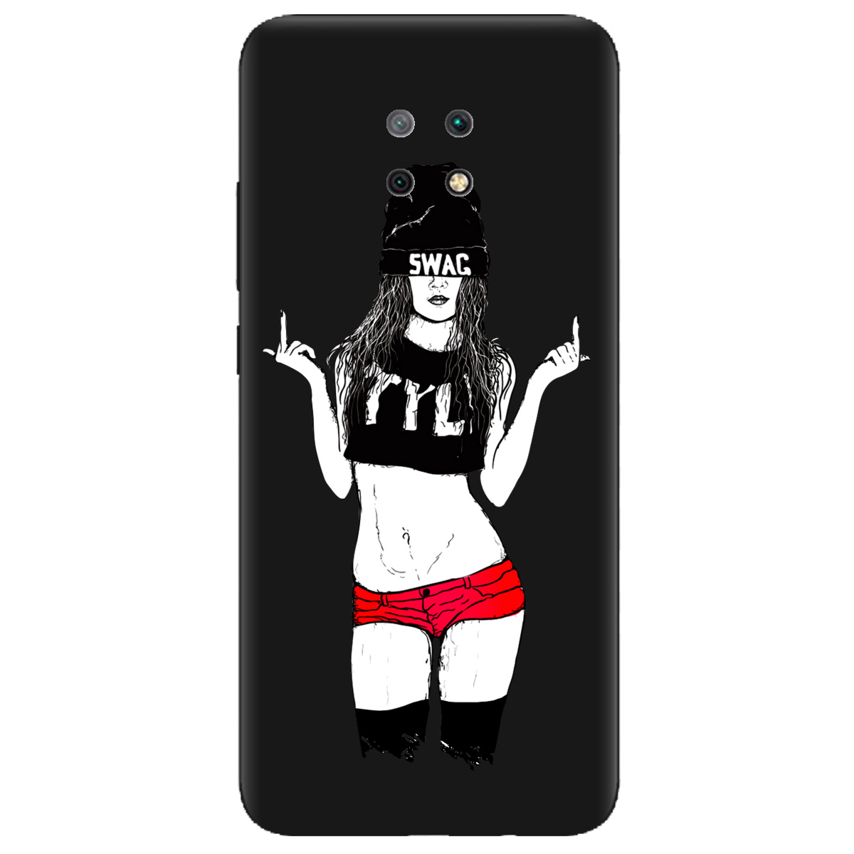 Чехол для Xiaomi Redmi 10x 5G черный матовый soft touch Swag - фото 1