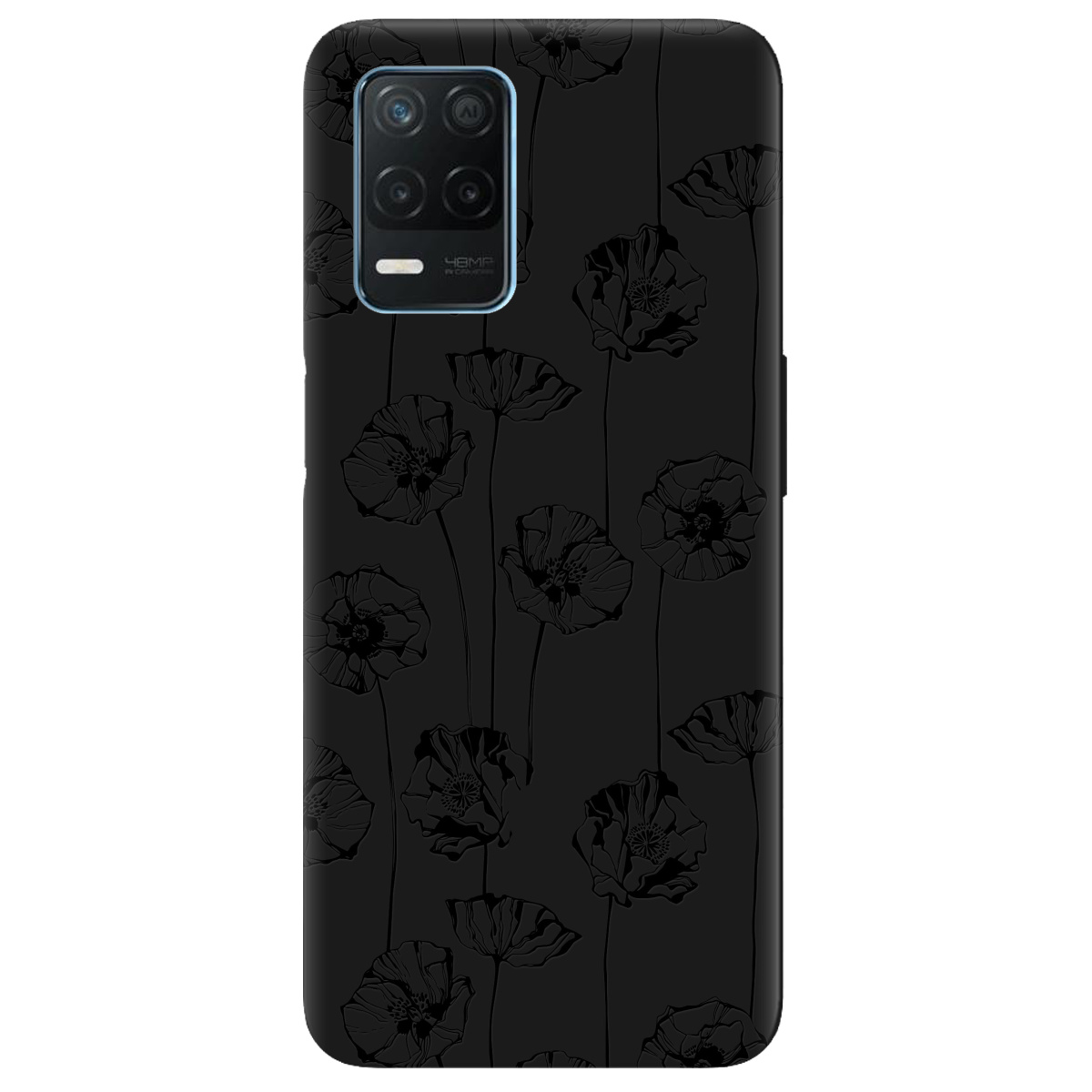 Чехол для Realme 8 4G черный матовый soft touch Mallow - фото 1