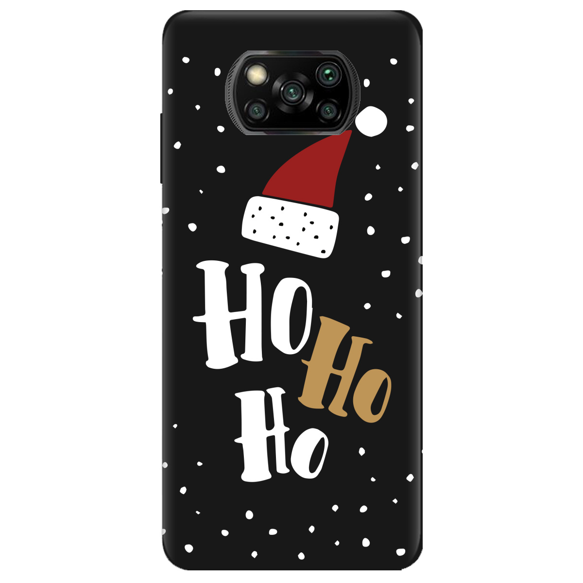 Чехол для Xiaomi Poco X3 черный матовый soft touch Ho-ho-ho - фото 1