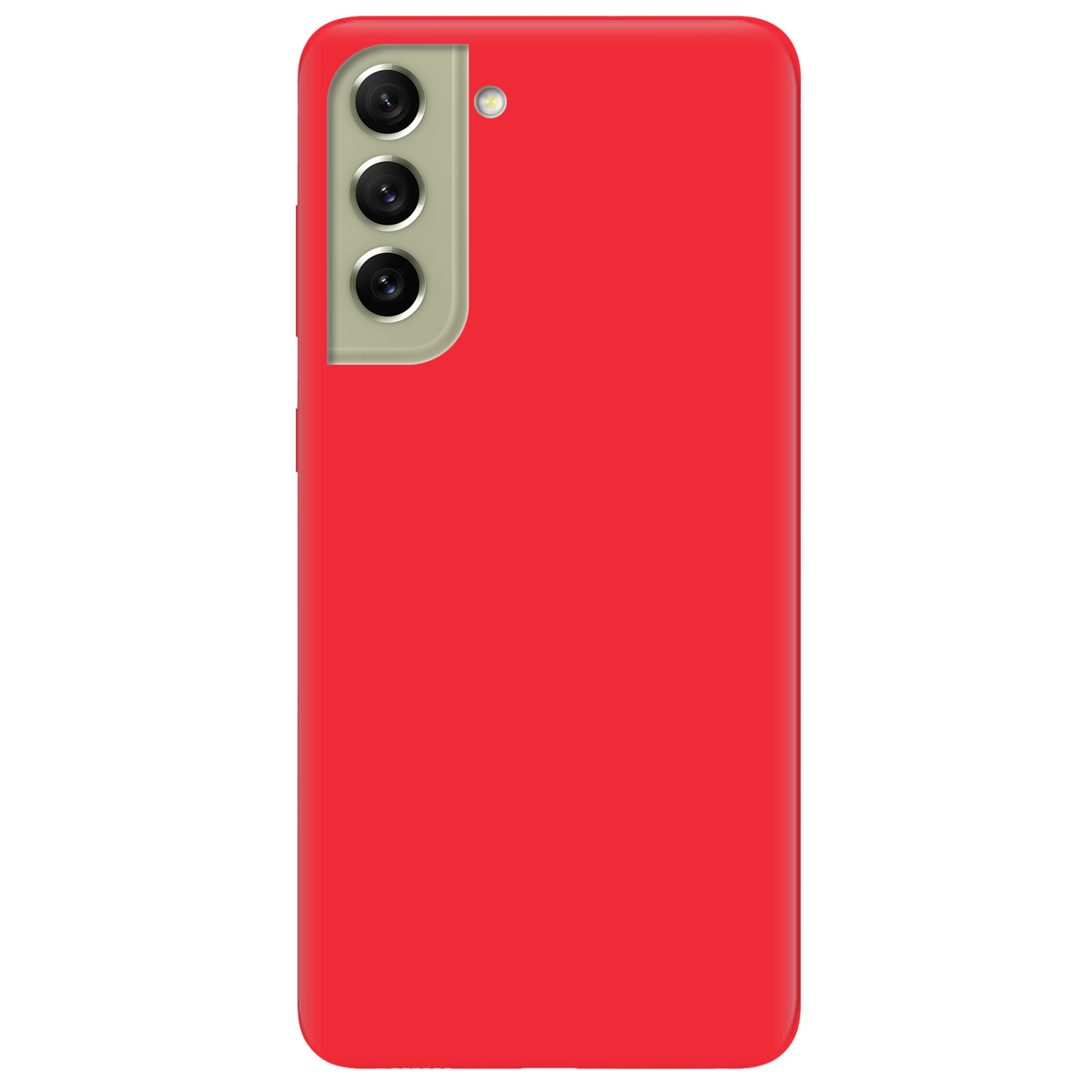 Чехол для Samsung Galaxy S21 FE ярко-красный матовый soft touch - фото 1