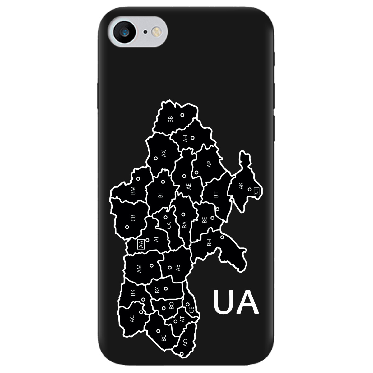 Чехол для Apple iPhone SE 2020 черный матовый soft touch UA - фото 1