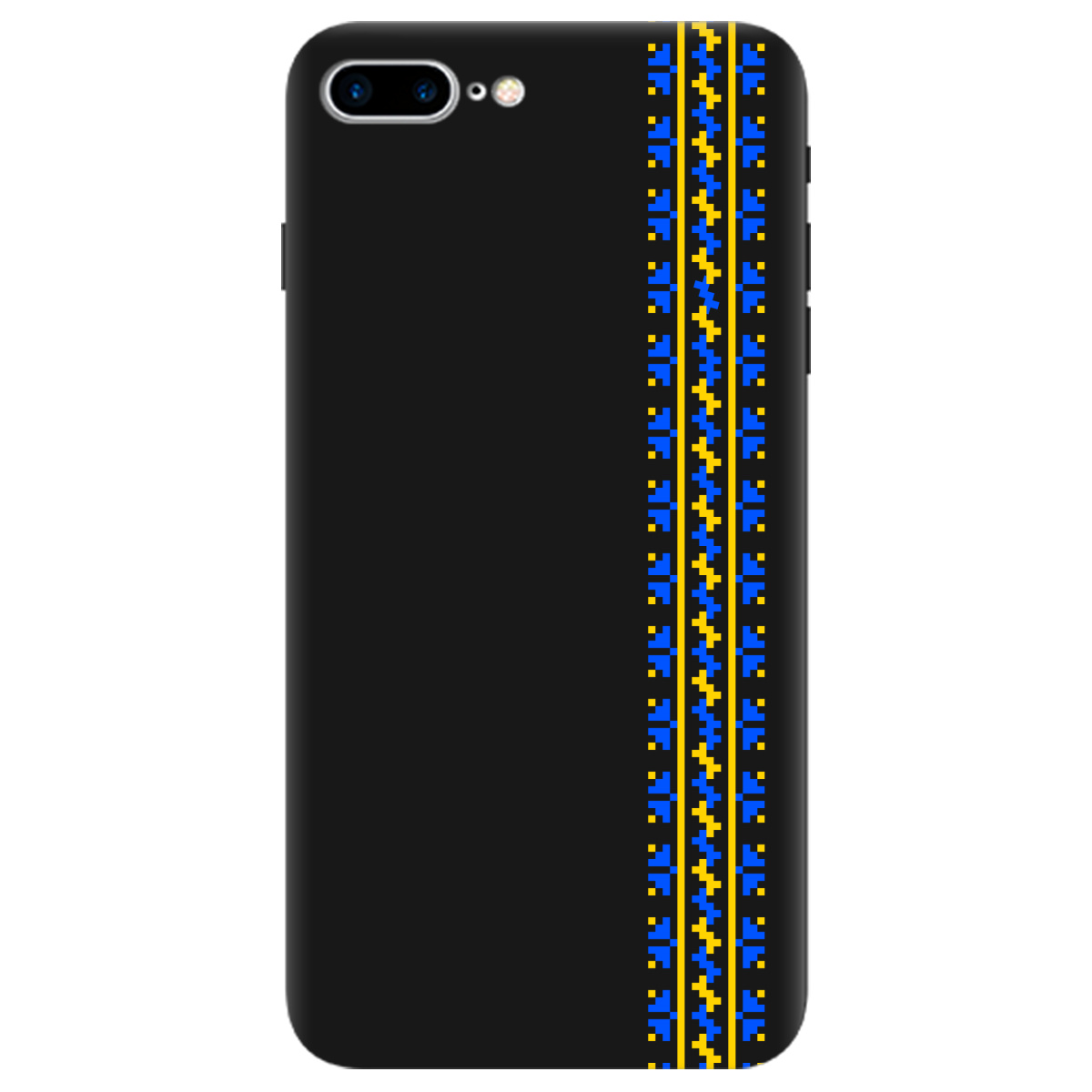 Чохол для Apple iPhone 8 Plus чорний матовий soft touch Embroidery - фото 1