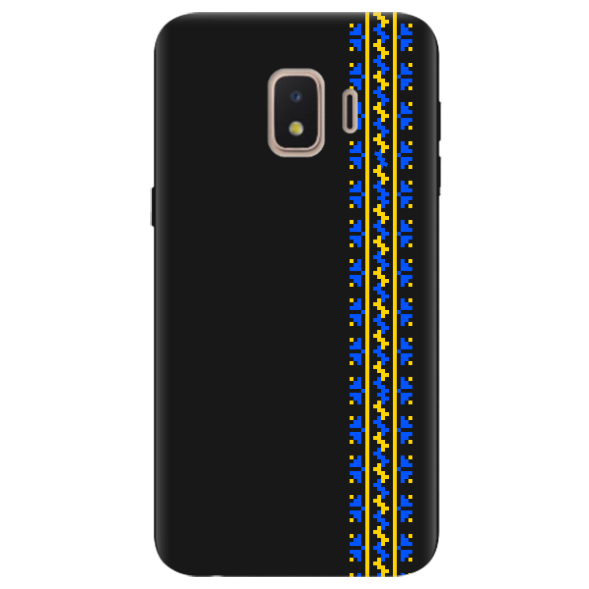 Чехол для Samsung Galaxy J2 Core 2018 черный матовый soft touch Embroidery - фото 1