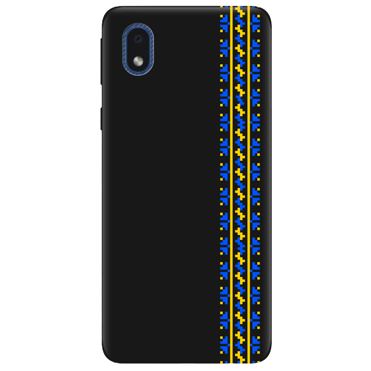 Чехол для Samsung Galaxy А01 Core черный матовый soft touch Embroidery - фото 1