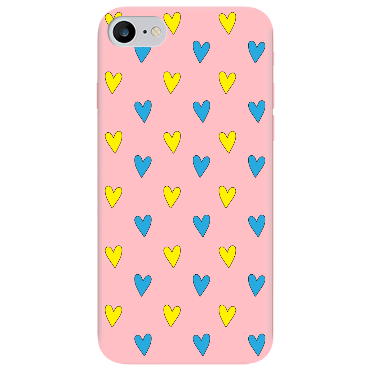 Чохол для Apple iPhone SE 2020 ніжно-рожевий матовий soft touch Серденько - фото 1