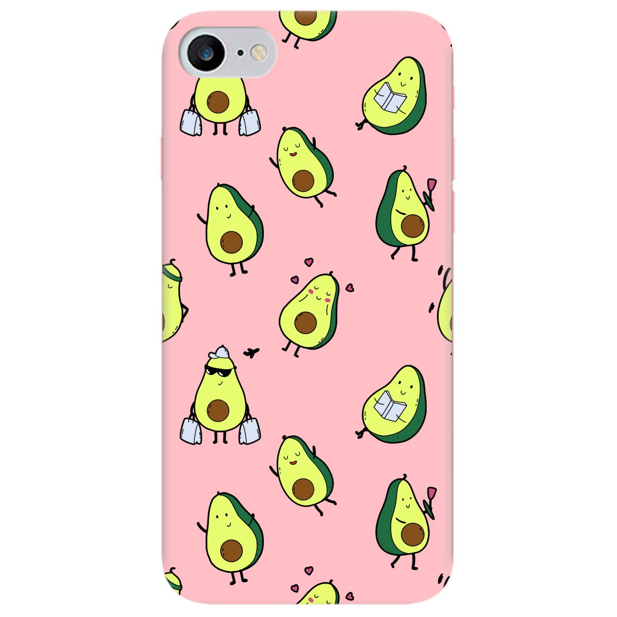 Чехол для Apple iPhone SE 2020 нежно-розовый матовый soft touch Cute avocado - фото 1