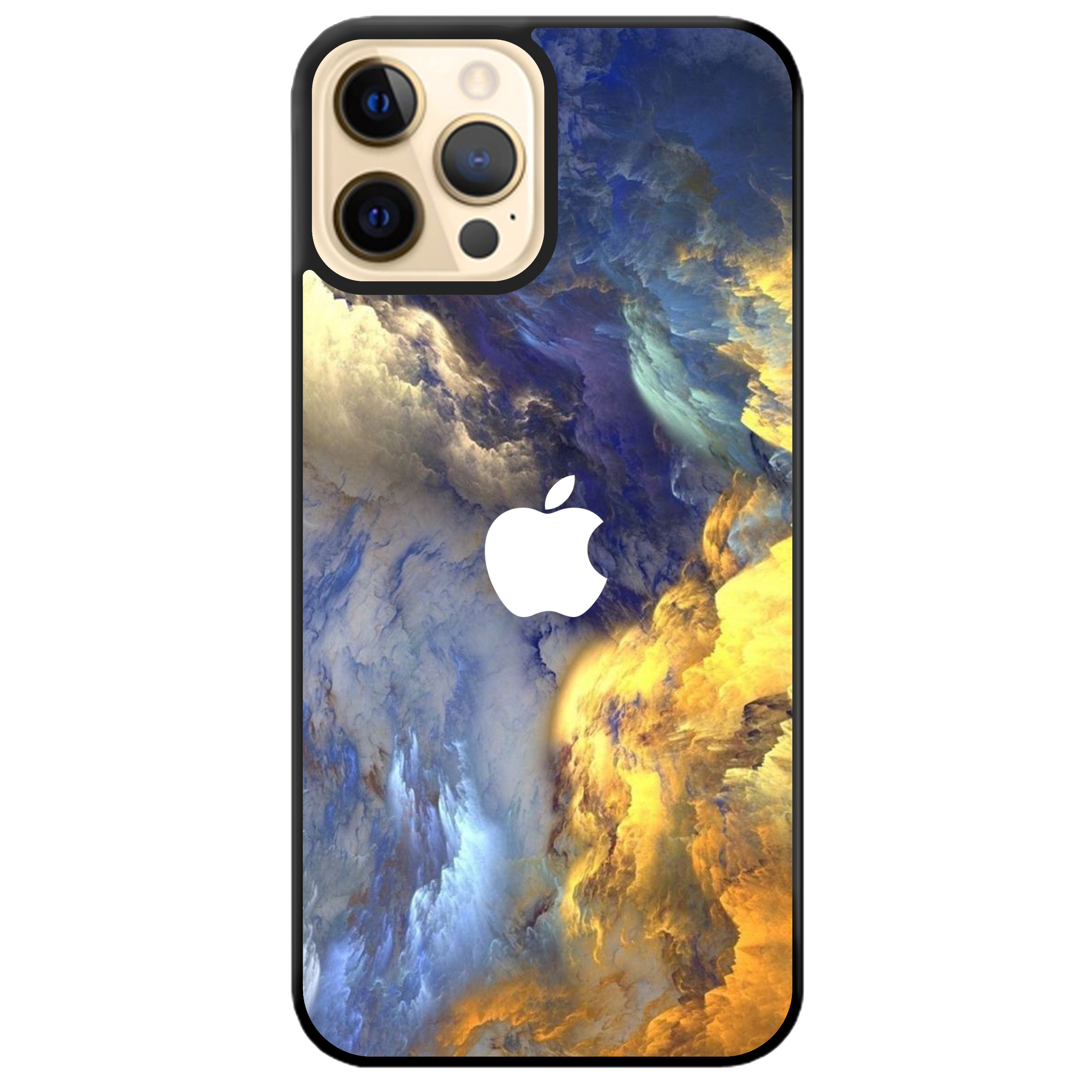 Чохол для Apple iPhone 12 Pro 2D пластиковий з чорними силіконовими бортиками Fiery skies - фото 1