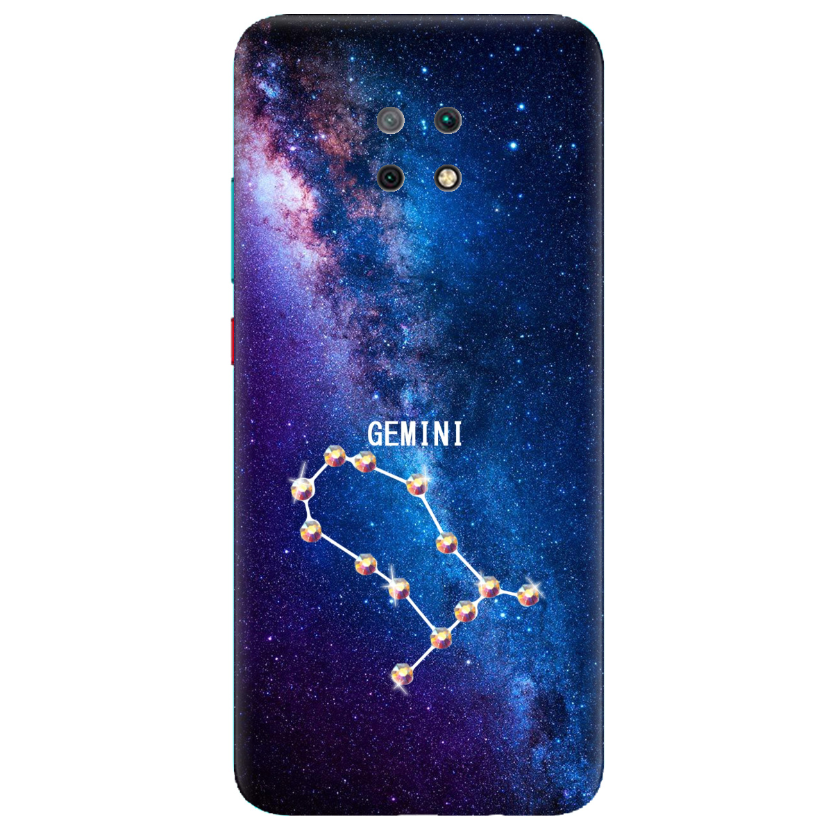 Чехол для Xiaomi Redmi 10x 5G Gemini (Близнецы) со стразами - фото 1