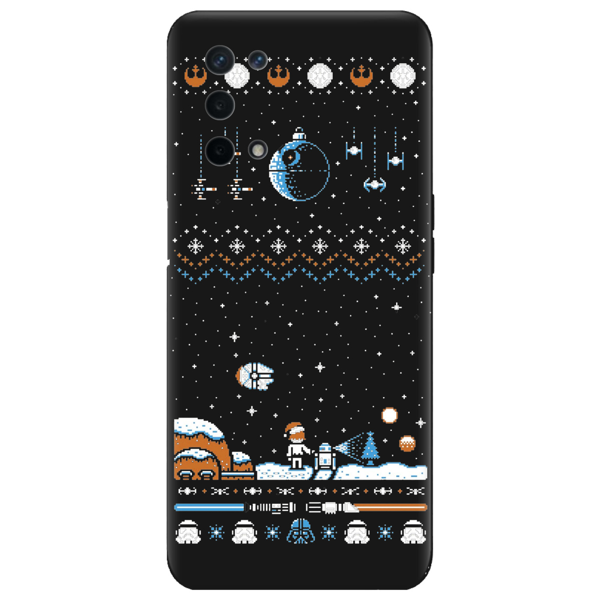 Чехол для Oppo Oppo A74 5G черный матовый soft touch Star wars - фото 1