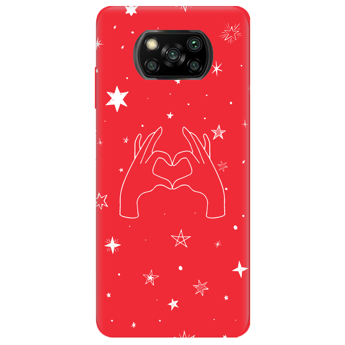 Чехол для Xiaomi Poco X3 ярко-красный матовый soft touch Create - фото 1