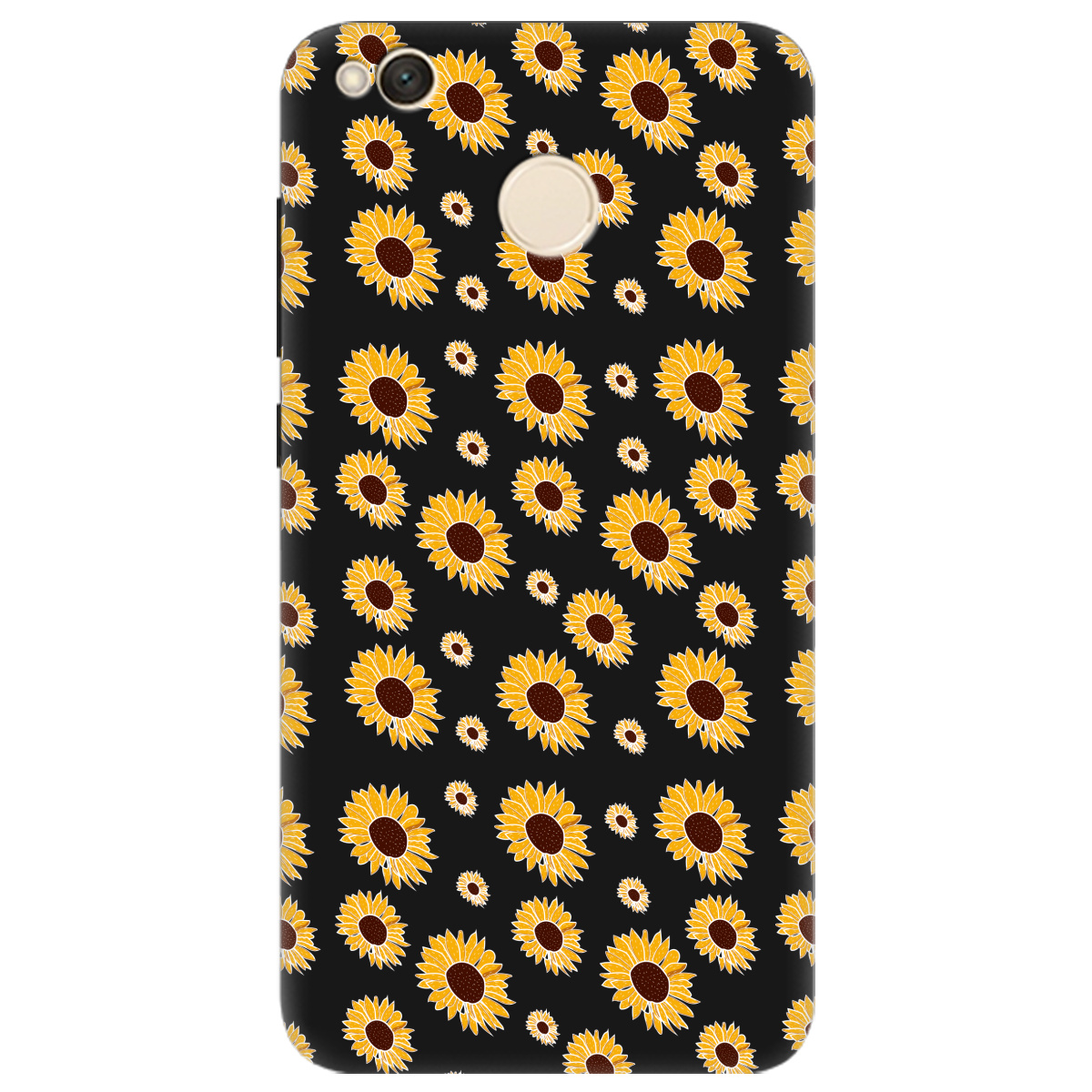 Чехол для Xiaomi Redmi 4X черный матовый soft touch Sunflower - фото 1