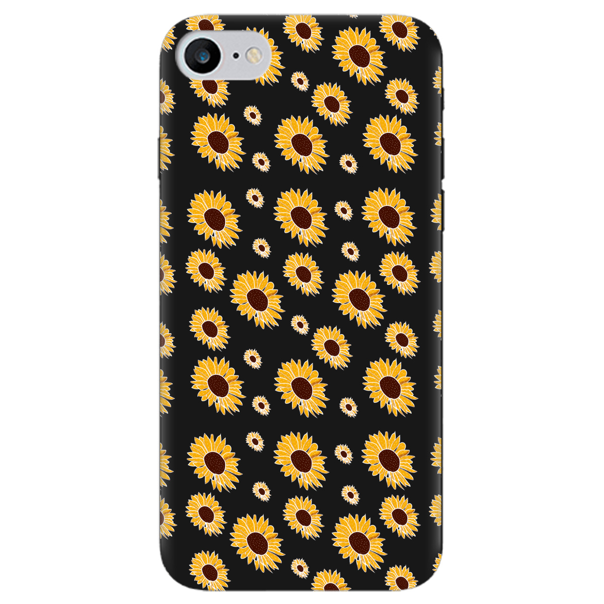 Чехол для Apple iPhone 8 черный матовый soft touch Sunflower - фото 1