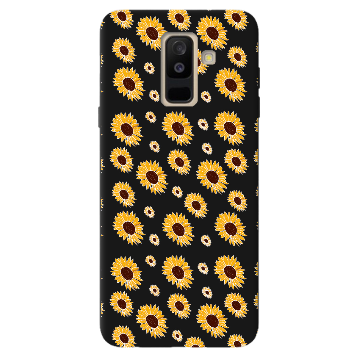 Чохол для Samsung Galaxy A6 Plus 2018 чорний матовий soft touch Sunflower - фото 1
