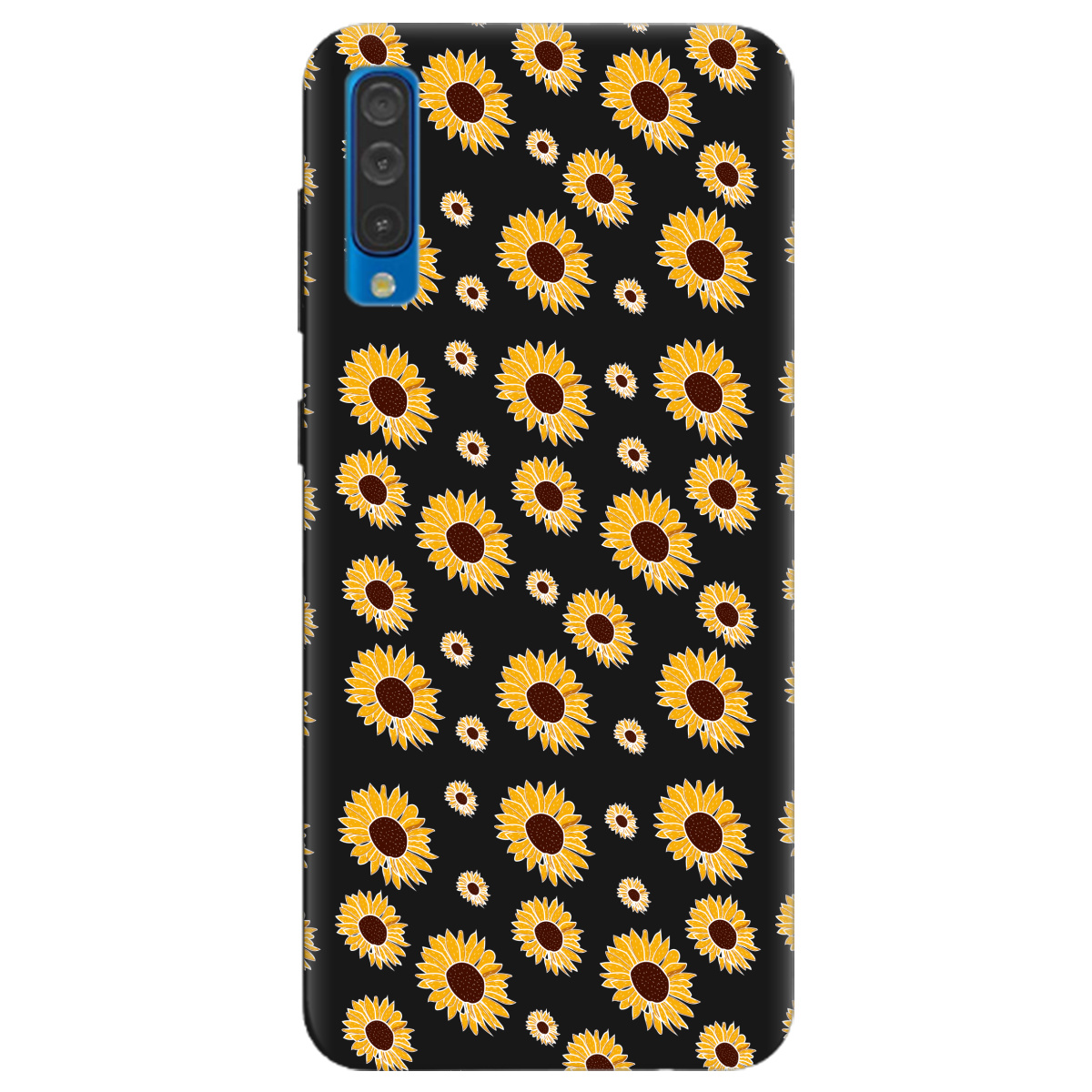 Чехол для Samsung Galaxy A50 черный матовый soft touch Sunflower - фото 1