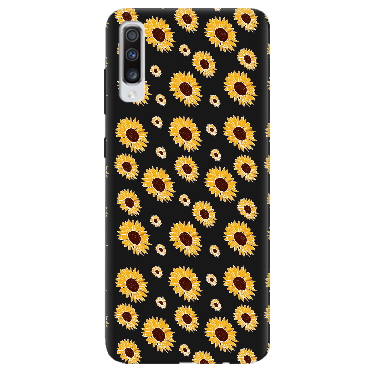 Чехол для Samsung Galaxy A70 черный матовый soft touch Sunflower - фото 1