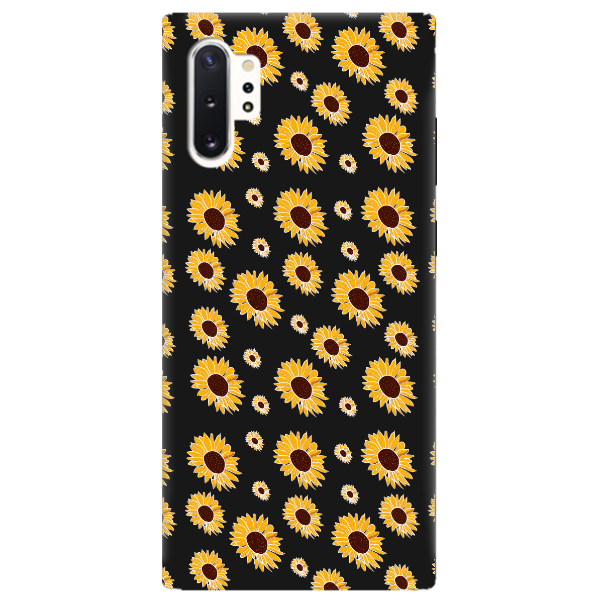 Чехол для Samsung Galaxy Note 10 Plus черный матовый soft touch Sunflower - фото 1