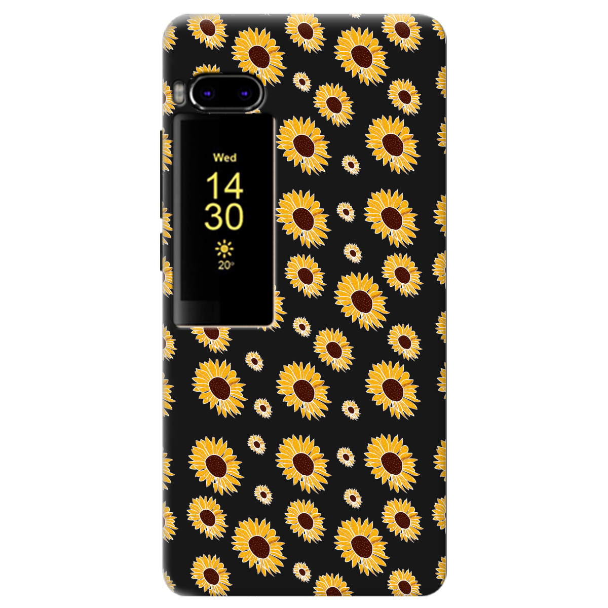 Чехол для Meizu Pro 7 черный матовый soft touch Sunflower - фото 1