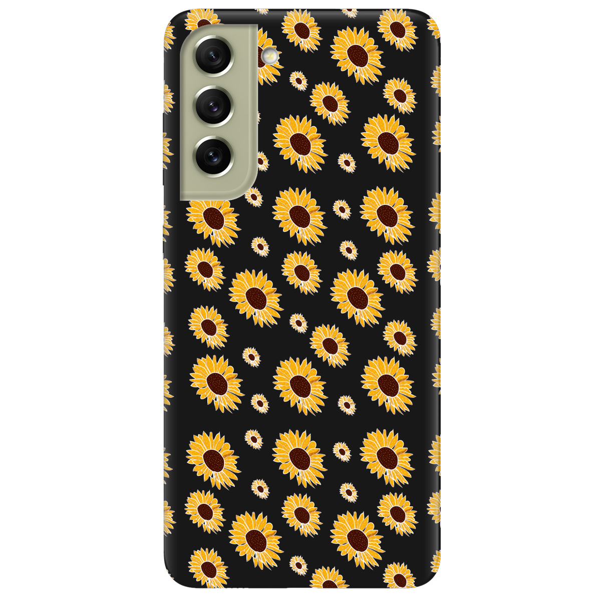 Чехол для Samsung Galaxy S21 FE черный матовый soft touch Sunflower - фото 1