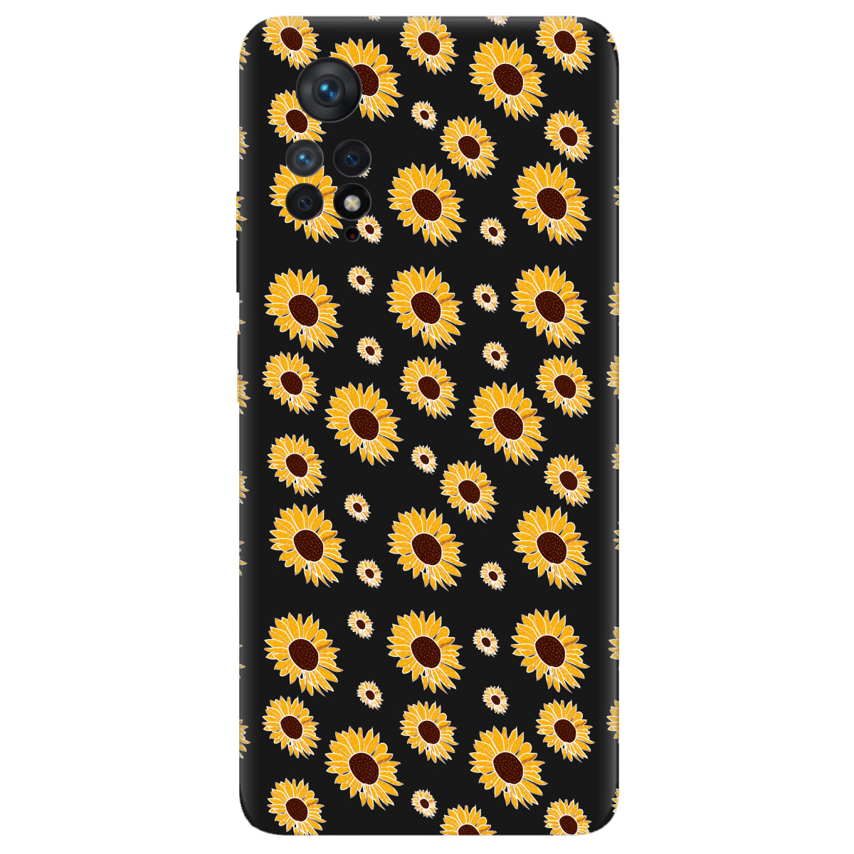 Чехол для Xiaomi Redmi Note 11 Pro черный матовый soft touch Sunflower - фото 1
